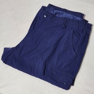 womens DULUTH TRADING Dry On The Fly convertible Cargo Pants Roll-Up blue 18x32